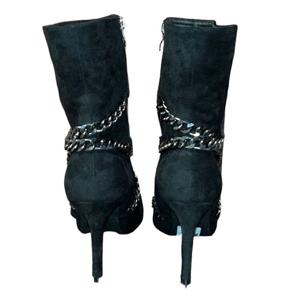 NY&Co Faux-Suede Chain Detailed Stiletto Booties - Picture 7 of 9